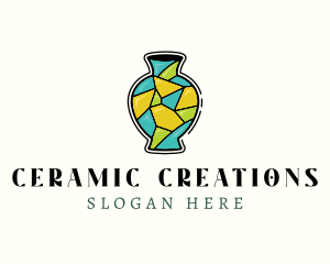 Ceramic - Mosaic Vase Decoration logo design