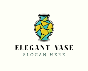 Vase - Mosaic Vase Decoration logo design