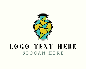 Antique - Mosaic Vase Decoration logo design