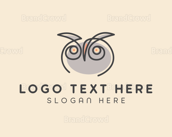 Cute Owl Bird Logo