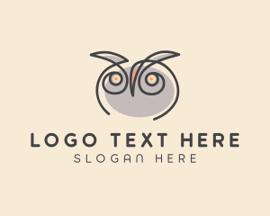 Monoline - Cute Owl Bird logo design