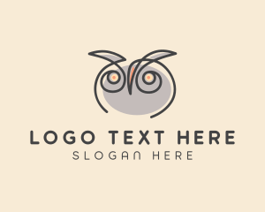 Nocturnal - Cute Owl Bird logo design