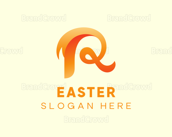 Fancy Orange Letter R Logo