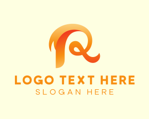 Calligraphy - Fancy Orange Letter R logo design
