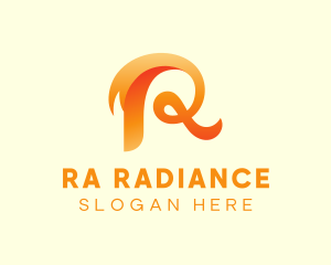 Fancy Orange Letter R logo design