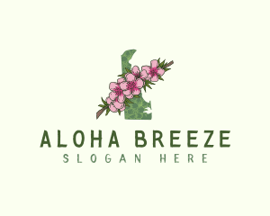 Delaware Peach Blossom Flower Logo