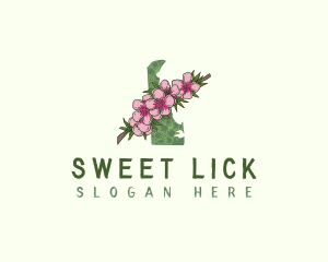 Delaware Peach Blossom Flower Logo