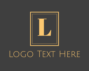 Villas - Gold Text Emblem logo design
