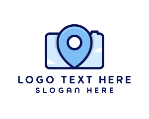 Line Art - Location Pin Camera logo design