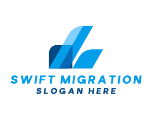 Migration - Abstract Transparent Letter L logo design