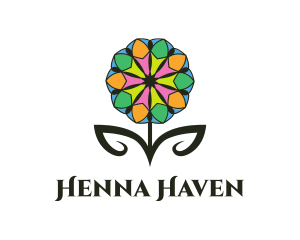 Henna - Colorful Spa Flower logo design