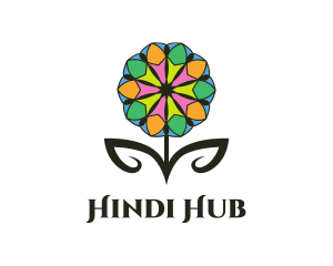 Hindi - Colorful Spa Flower logo design