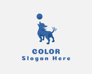 Animal - Blue Dog Ball logo design