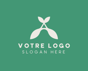 Beige - Leaf Beauty Letter A logo design
