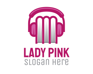 Pink Book Headphones logo design