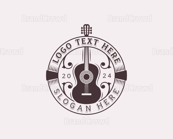 Acoustic Guitar Country Music Logo