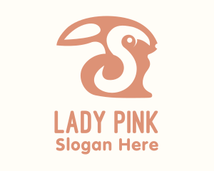 Blush Pink Bunny logo design