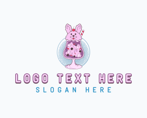 Sweet - Cute Bunny Drink logo design