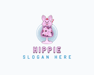 Cute Bunny Drink Logo