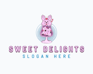 Cute Bunny Drink logo design