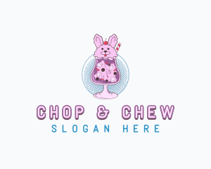 Sweet - Cute Bunny Drink logo design