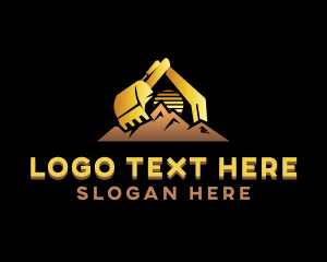 Digging - Construction Mountain Excavator logo design