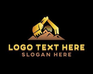 Construction Mountain Excavator Logo