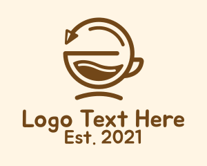 Line Art - Brown Coffee Cycle logo design