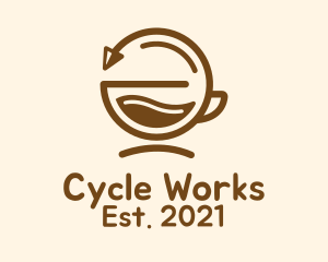 Cycle - Brown Coffee Cycle logo design