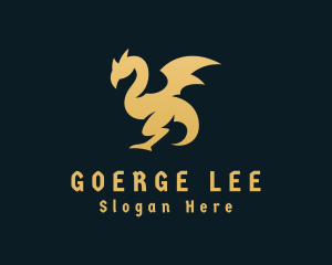 Enterprise - Gold Medieval Dragon logo design