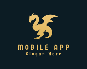 Monster - Gold Medieval Dragon logo design