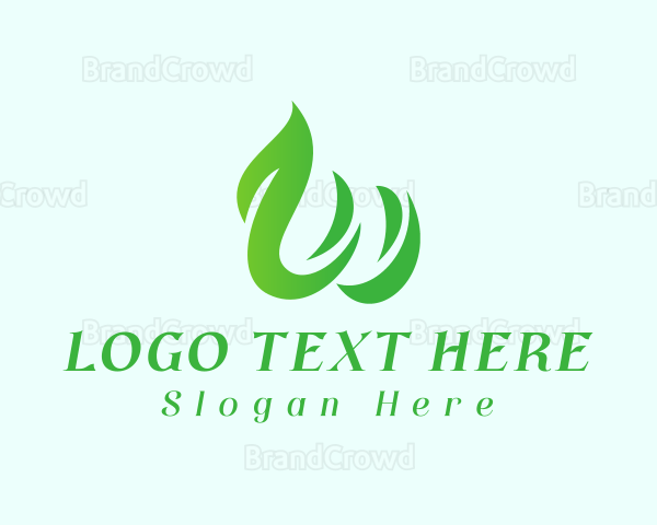 Natural Green Letter W Logo