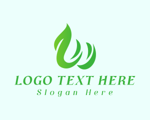 Natural Green Letter W  Logo