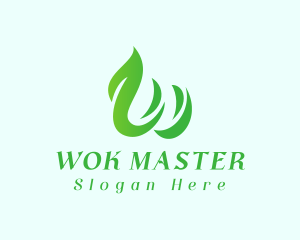 Natural Green Letter W  logo design