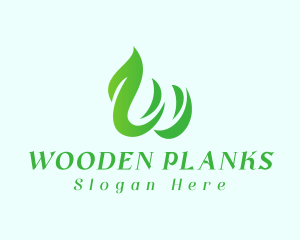 Natural Green Letter W  logo design