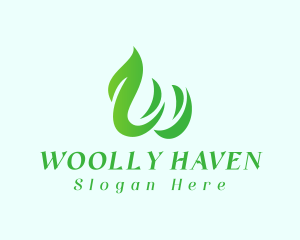 Natural Green Letter W  logo design