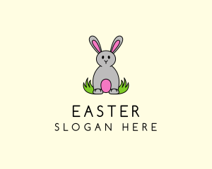 Cute Easter Bunny logo design