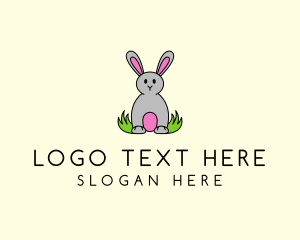 Hopping - Cute Easter Bunny logo design