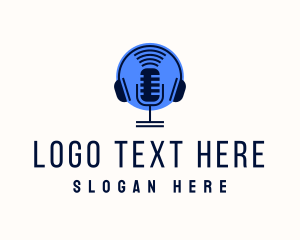 Podcast - Recording Studio Microphone logo design