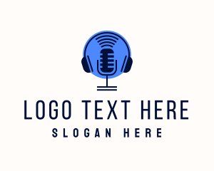 Headphones - Recording Studio Microphone logo design