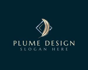 Plume - Feather Quill Plume logo design