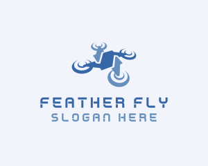 Flying Multimedia Drone logo design