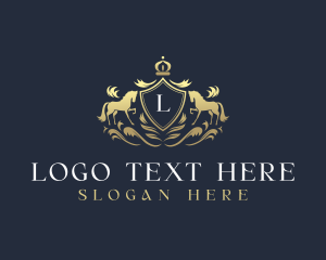 High End - Elegant Horse Shield logo design