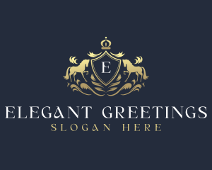 Elegant Horse Shield logo design