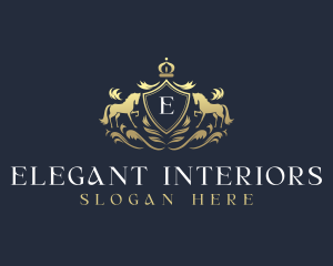 Elegant Horse Shield logo design