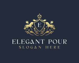 Elegant Horse Shield logo design