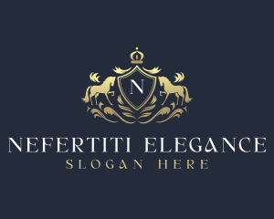 Elegant Horse Shield logo design