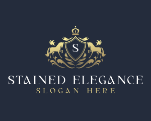 Elegant Horse Shield logo design