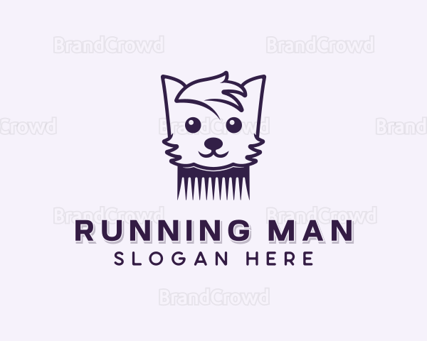 Dog Pet Comb Logo