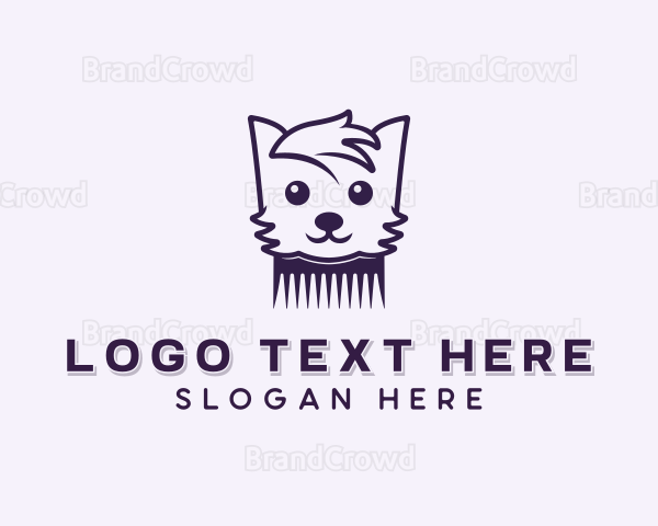 Dog Pet Comb Logo